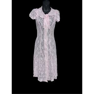Beautiful Rare Vintage Sweet soda by great escape  Baby pink Lace dress / gown S